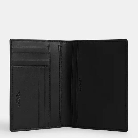 NWT Coach CW170 Passport Case in Signature Canvas Tan/Black - Picture 6 of 6